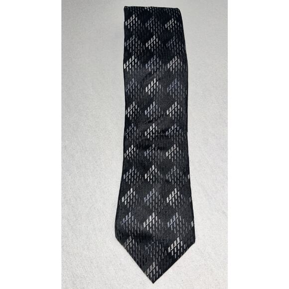 JOE JOSEPH ABBOUD 100% Silk Men’s Tie VGC Gray Black Slate - Picture 3 of 5